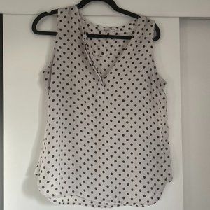 B&W Polka Dot Sleeveless Top